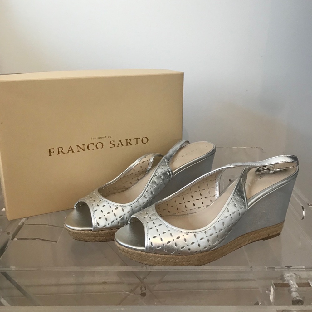 Silver Espadrilles - worn once!